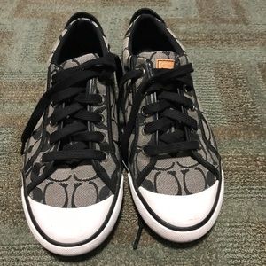 Coach Black and Grey Sneakers Size 7.5